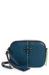 Tory Burch Mcgraw Leather Camera Bag In Federal Blue