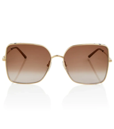 Cartier Metal Square Sunglasses In Gold