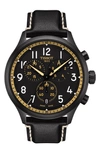 Tissot Chrono Xl Chronograph Leather Strap Watch, 45mm In Multi/black