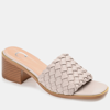 Journee Collection Women's Fylicia Woven Block Heel Slide Sandals In Grey