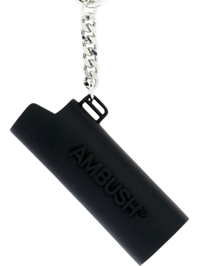Ambush Debossed Logo-style Lighter Keyring In Black