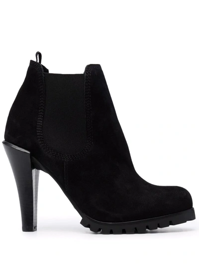Pedro Garcia Yalen Leather Ankle Boots In Black Velour