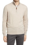 Nordstrom Cashmere Quarter Zip Pullover Sweater In Ivory Sand Heather