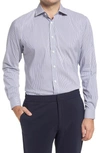 Alton Lane Mason Tailored Fit Check Stretch Button-up Shirt In Navy Bengal