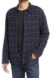 Madewell Sunday Flannel Perfect Long Sleeve Button-up Shirt In Dark Baltic