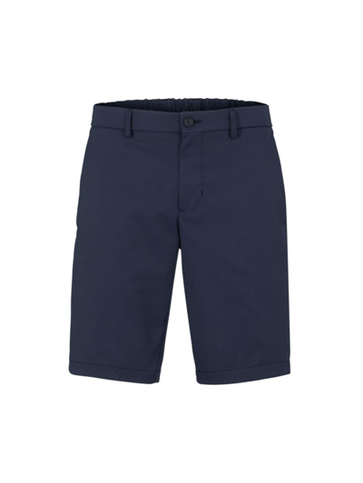 Hugo Boss Slim-fit Shorts In Water-repellent Stretch Twill In Dark Blue
