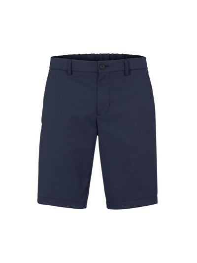 Hugo Boss Slim-fit Shorts In A Cotton Blend In Dark Blue