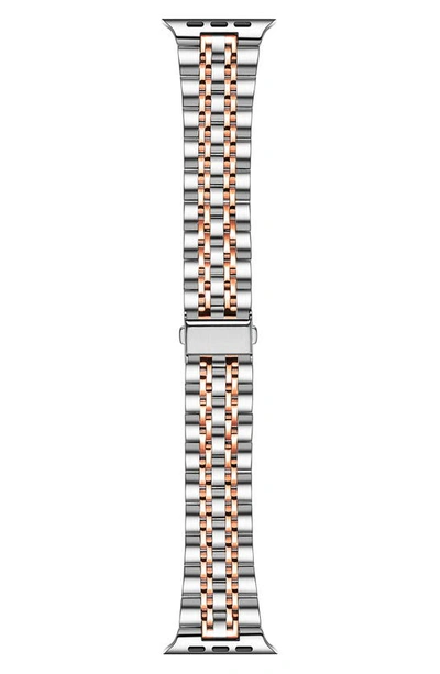 The Posh Tech Rainey Two-tone Apple Watch® Se & Series 7/6/5/4/3/2/1 Watchband In Silver/rose Gold