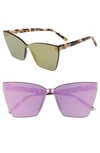 Diff Goldie 65mm Oversize Cat Eye Sunglasses In Himalayan Tortoise/ Taupe