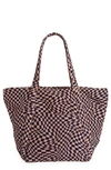 Baggu Cloud Nylon Canvas Tote In Indigo Trippy Checker