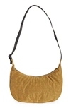 Baggu Medium Crescent Nylon Canvas Shoulder Bag In Moss