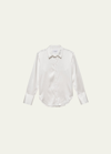 Frame The Standard Silk Button-front Shirt In Off White