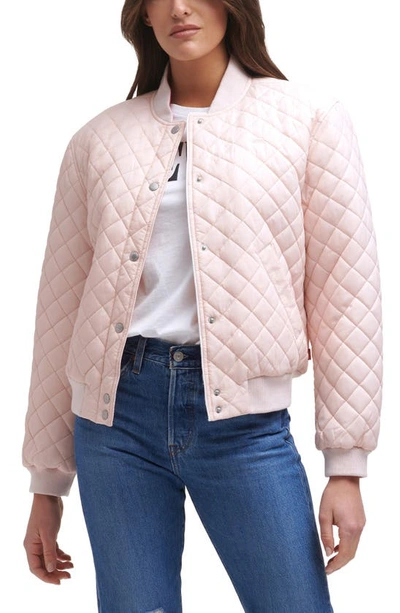 Levi's Fleece Lined Diamond Quilted Jacket In Peach Blossom