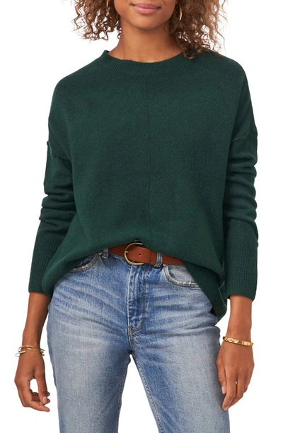 Vince Camuto Center Seam Crewneck Sweater In Green