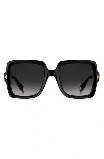 Marc Jacobs Mj Oversized Square Acetate Sunglasses In Gold / Black