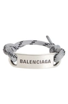 Balenciaga Plate Shoelace Bracelet In Grey