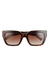 Valentino Women's Square Sunglasses, 52mm In Havana/ Brown Gradient