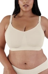 Bravado Designs Body Silk Seamless Wireless Full Cup Recycled Nylon Blend Maternity/nursing Bra In Antique White