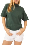 Free People Fearless Mock Neck Top In Deepest Spruce