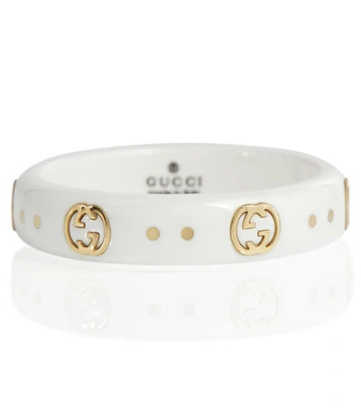 Gucci Icon 18kt Gold-plated Ring With Zirconia In 18ky