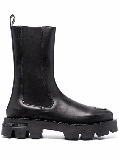 Misbhv Black Leather2 Ridged-sole Boots