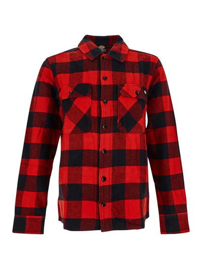 Dickies Red And Black Cotton Check Shirt