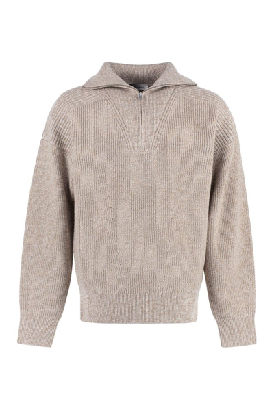 Isabel Marant Benny Merino Wool Turtleneck Sweater In Neutrals