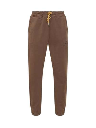 Rhude Drawstring-waist Cotton Track Pants In Brown
