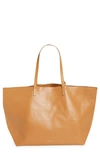 Mansur Gavriel Oversize Lambskin Leather Tote In Brown