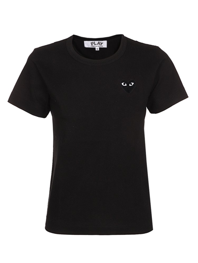 Comme Des Garçons Play Play Comme Des Garçons T-shirt In Cotton With Black Embroidered Heart