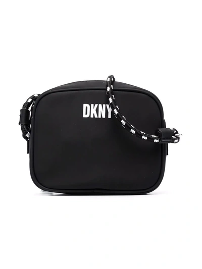 Dkny Kids' Logo-print Shoulder Bag In Black