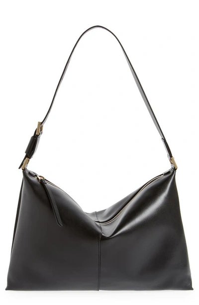 Allsaints Edbury Extra Large Leather Shoulder Bag In Black