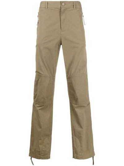 Helmut Lang Zip-pocket Straight-leg Trousers In Green
