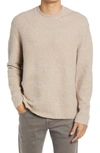Allsaints Eamont Cotton Blend Crewneck Sweater In Weathered Taupe