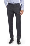 Hugo Boss Genius Slim Fit Flat Front Wool Dress Pants In Black