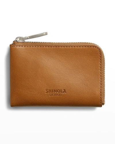 Shinola Men's Leather Zip Key Wallet In Tan