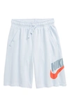 Nike Kids' Sportswear Club Athletic Shorts (big Boy) In Football Grey/ Obsidian Mist