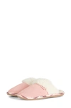 Barbour Lydia Mule Suede Slippers In Pink Suede