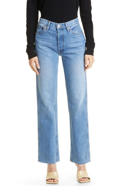 Re/done Originals High Waist Loose Jeans In Medium Vain