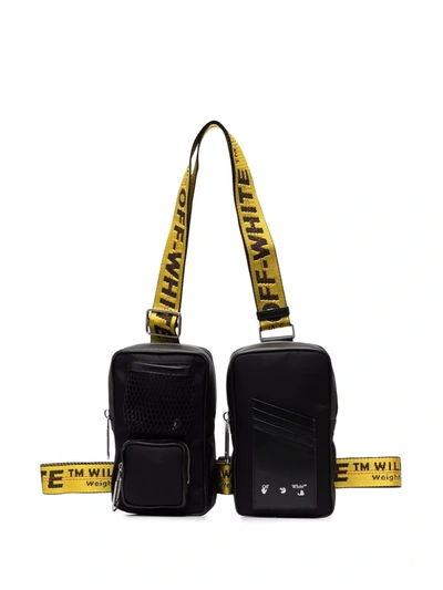 Off-white Double Pouch Shoulder Bag In Black
