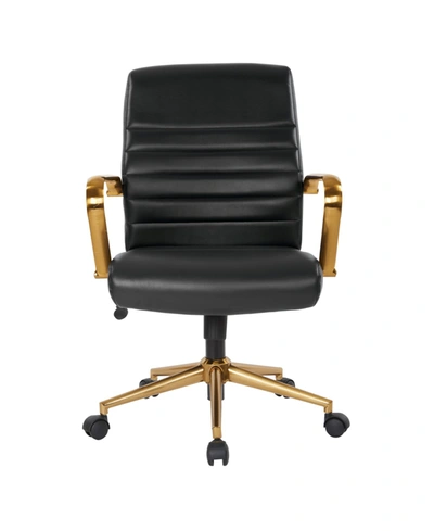 Office Star Mid-back Faux Leather Chair With Arms And Base