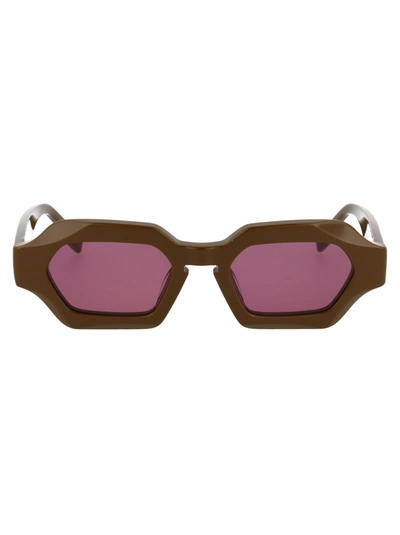 Mcq By Alexander Mcqueen Mcq Alexander Mcqueen Geometric Frame Sunglasses In 003 Green Green Violet