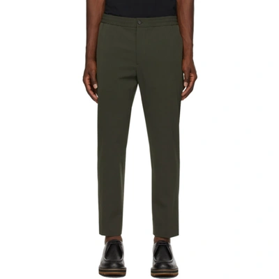 Solid Homme Wool-blend Twill Trousers In Khaki 655k