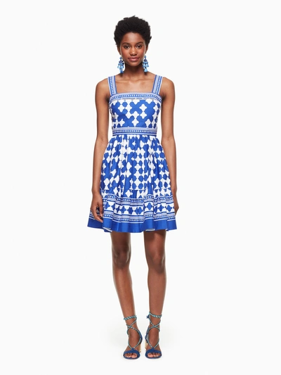 Kate spade blue 2025 lantern poplin flounce dress