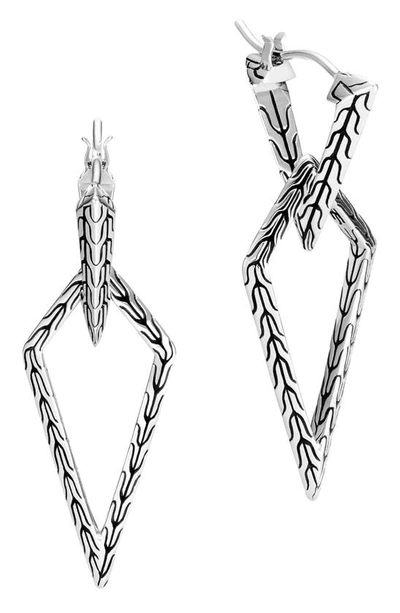 John Hardy Sterling Silver Classic Chain Tiga Transformable Drop Earrings