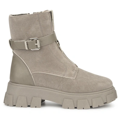 Olivia Miller Angie Combat Boot In Grey