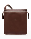 Il Bisonte Vacchetta Leather Crossbody Bag In Dark Brown