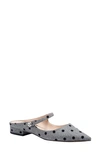 Kate Spade Meg Suede Mary Jane Ballerina Slides In Grey/black Felt