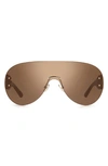 Jimmy Choo Marvin Rimless Metal Shield Sunglasses In 0y4d Brown Animal