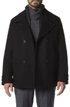 Marc New York Men's Danton Peacoat With Inset Bib In Black